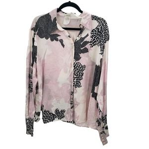 Louis Feraud Pink and White Button Down Shirt